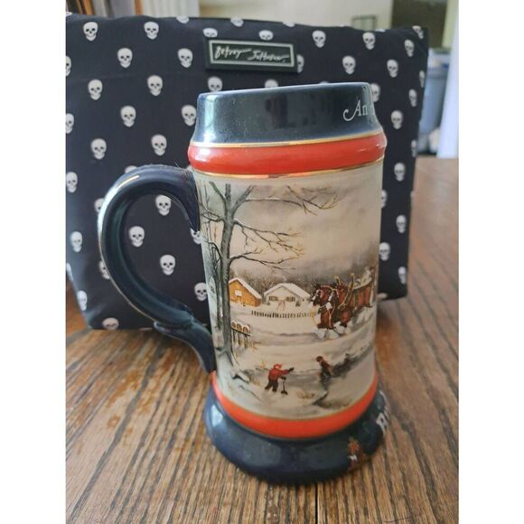 Vintage 1990 Budweiser Clydesdales Beer Stein Ceramarte Brazil No Lid 7" - Picture 3 of 6